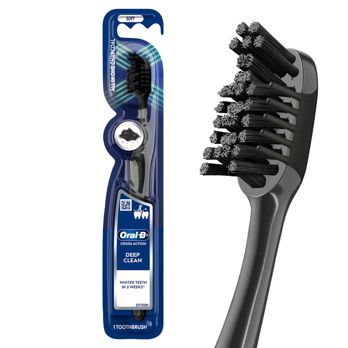 Oral B  Toothbrush Cross Action Whitening Charcoal Manual 1Pk