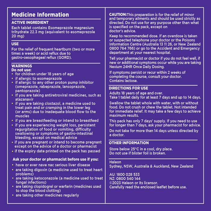 Nexium 24 Hour 20mg Tablets 7