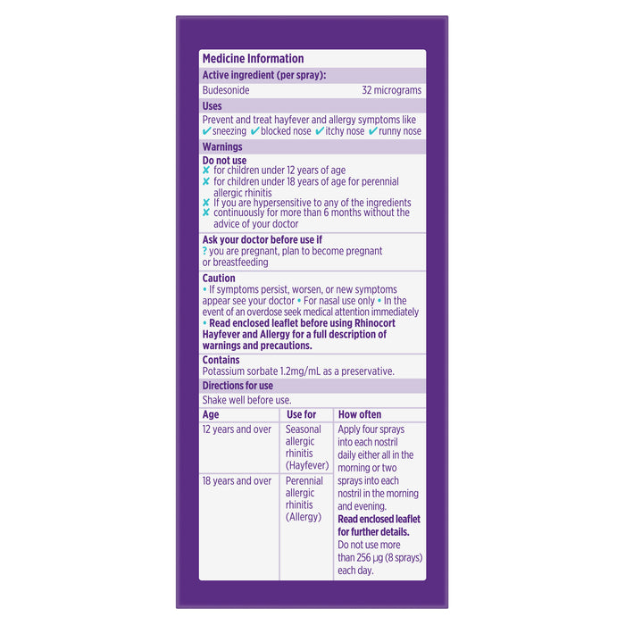 Rhinocort Hayfever Pump Spray 32mcg 60