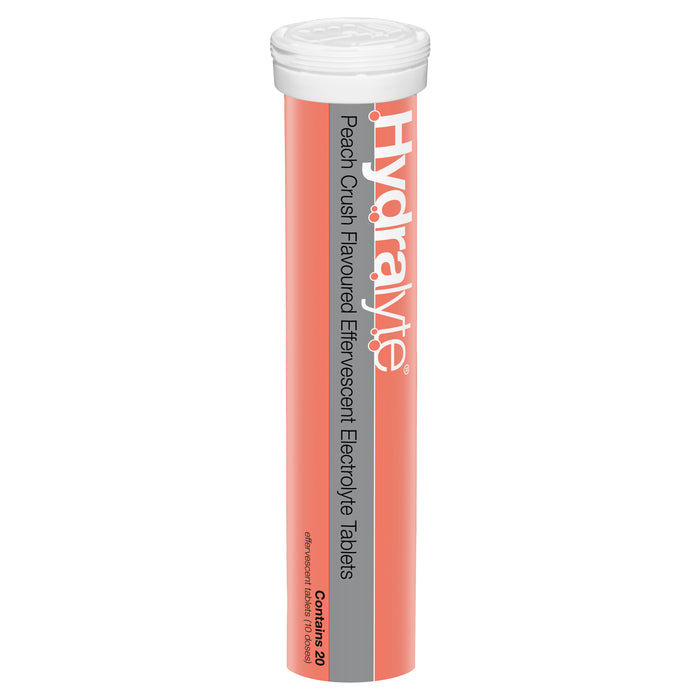 Hydralyte Effervescent Tablets Peach Crush 20