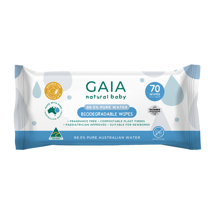Gaia Nat Baby 99.5% Pure Water 70 Wipes