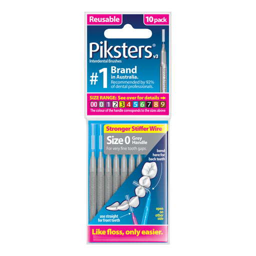 Piksters Size 0 Grey 10 Pack.