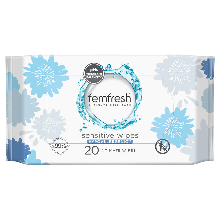Femfresh Sensitive Wipes 20 Pack.