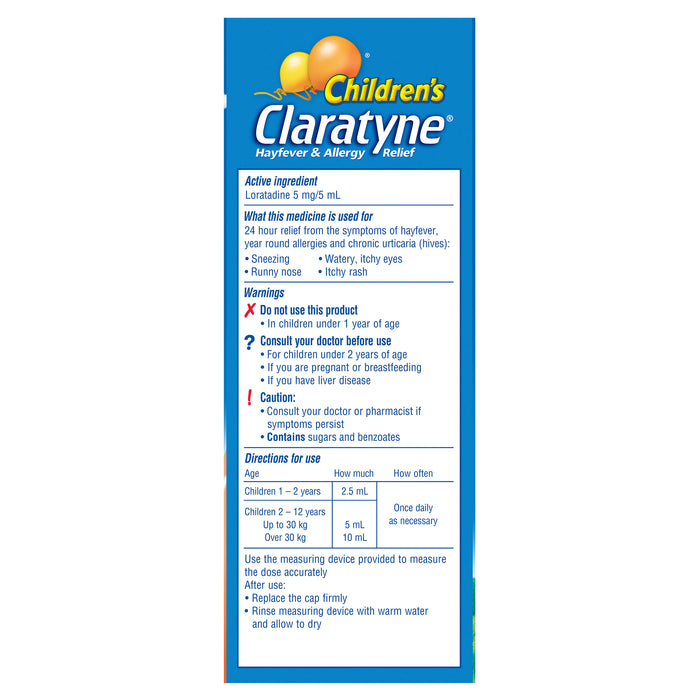 Claratyne Syrup Peach 150ml