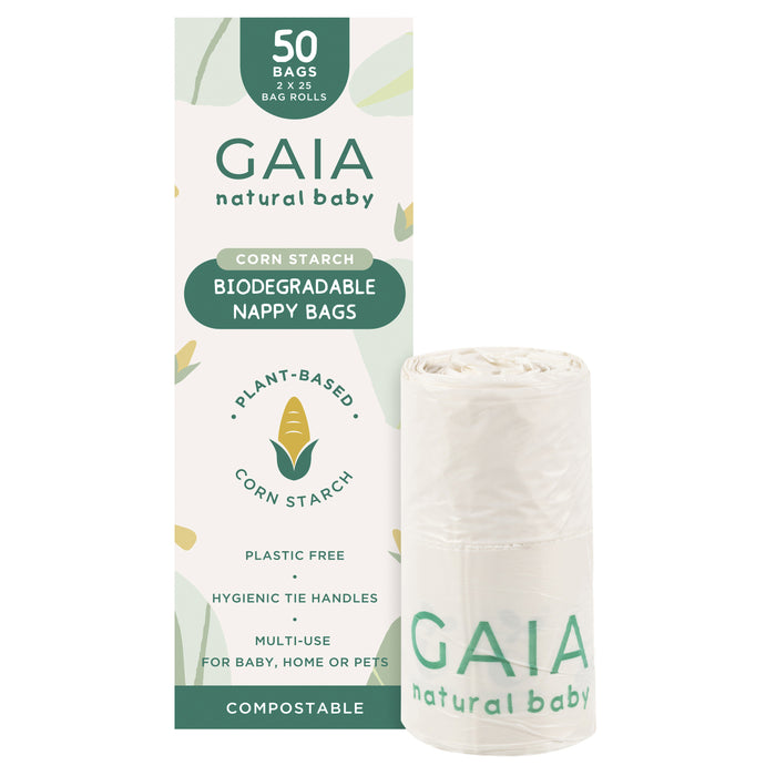 Gaia Natural Baby Biodegradable Nappy Bags 50