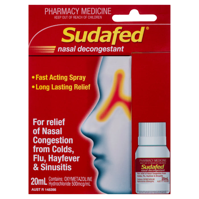 Sudafed Nasal Spray Refill 20mL Short Dated 07/25.