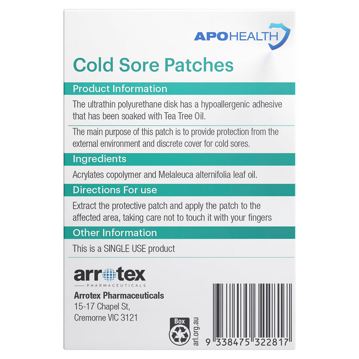 APO Cold Sore Patches 12 Pack