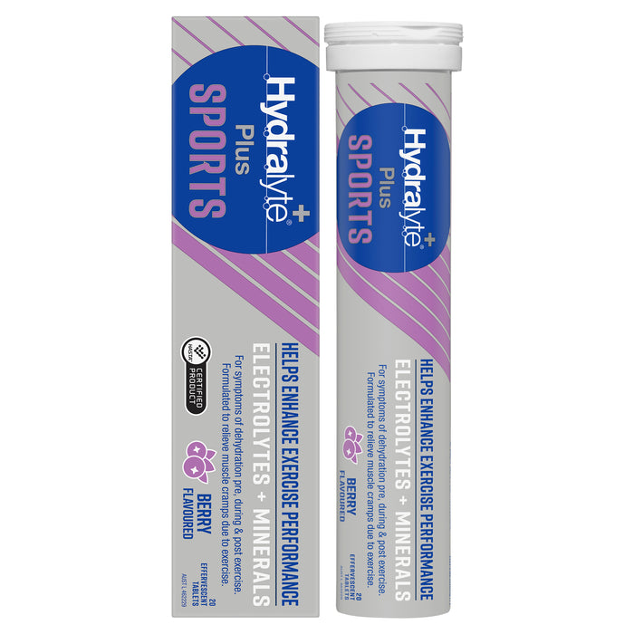 Hydralyte Plus Sport Berry 20 Effervescent Tablets