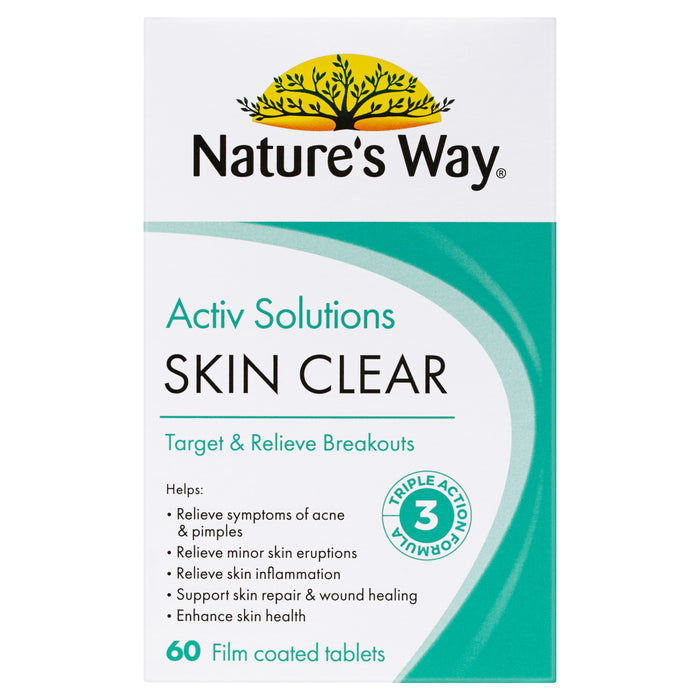 Nature's Way Beauty Activ Solutions Skin Clear 60 Tablets.