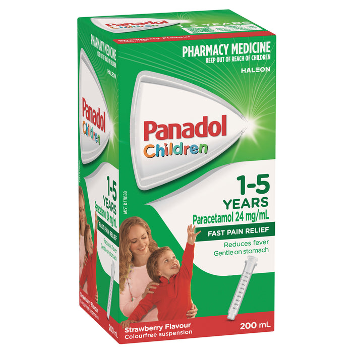 Panadol Children's 1-5 Years Strawberry 200ml.