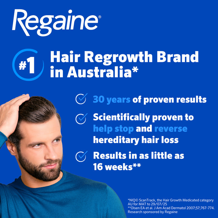 Regaine Solution Hair Loss Treatment Mens Extra Strength Topical Application 4 x 60mL