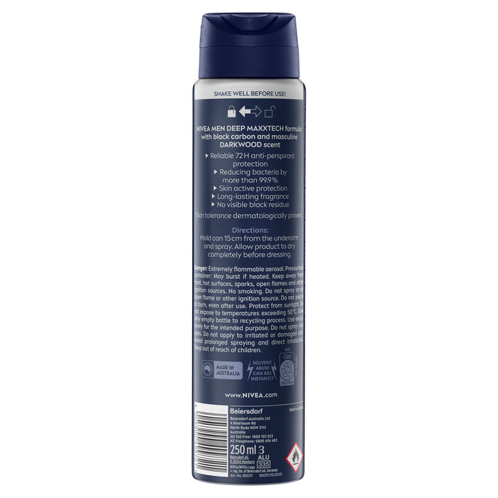 Nivea Deodorant Spray Deep Dark Wood 250ml.