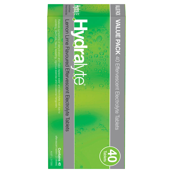Hydralyte Effervescent Tablets Lemon/Lime 40 Tablets