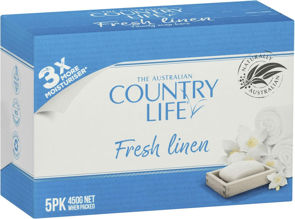 Country Life Soap Fresh Linen 5pk