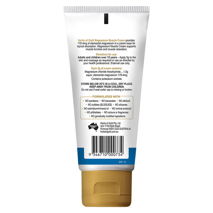 Herbs Of Gold Magnesium Muscle Cream 100g
