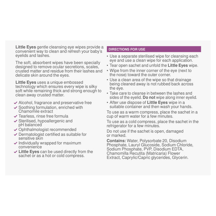 Little Eyes Cleansing Wipes 30