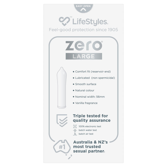 Ansell Lifestyles Condoms Zero Large 10 Pack