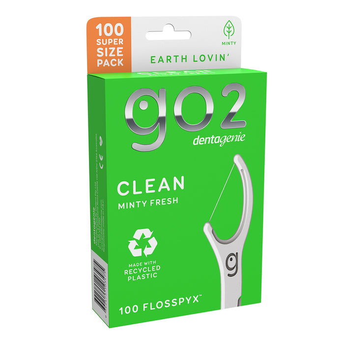 GO2 Dentagenie Clean Flosspyx Minty 100 Super Size 1 Pack