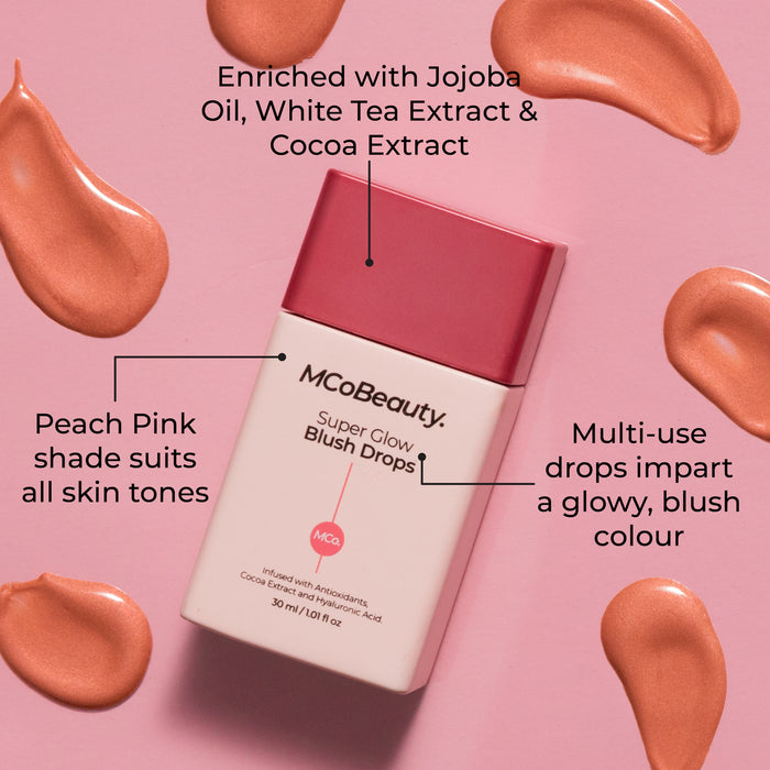 MCo Beauty Super Glow Blush Drops Peachy Pink.