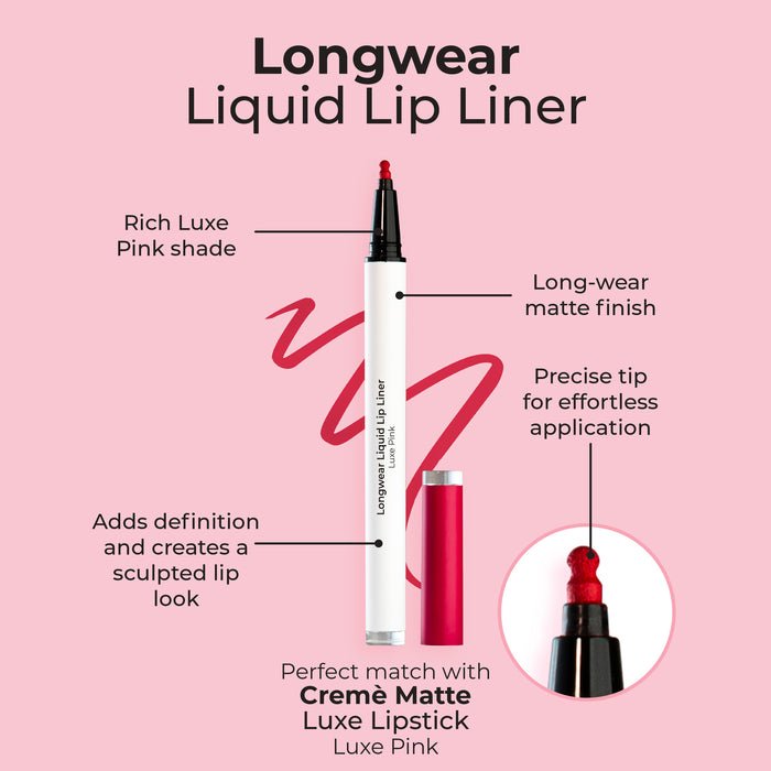 MCo Beauty Longwear Liquid Lip Liner Luxe Pink.