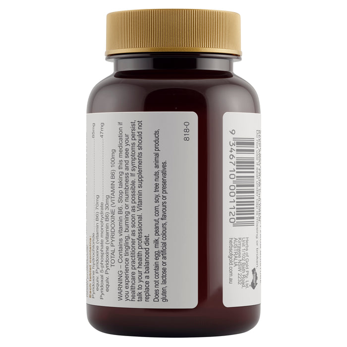 Herbs Of Gold Vitamin B6 100mg 60 Tablets