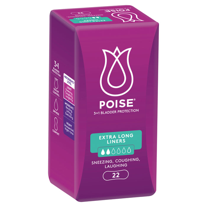 Poise Panty Liners Extra Long 22