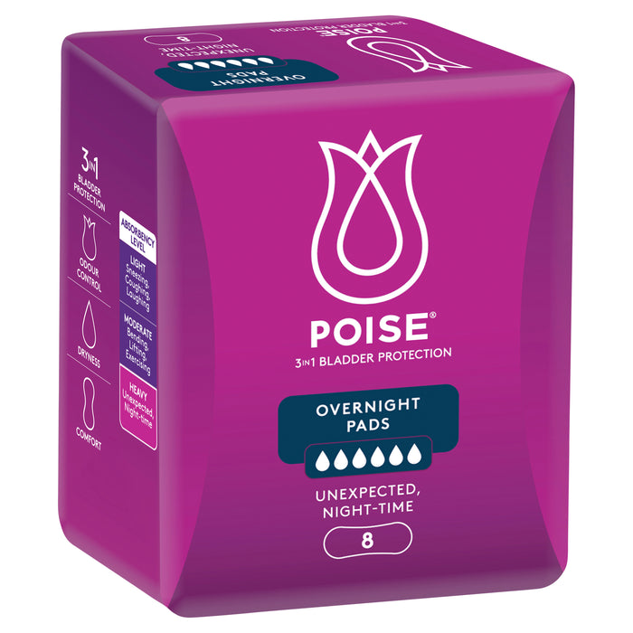 Poise Pads Overnight 8