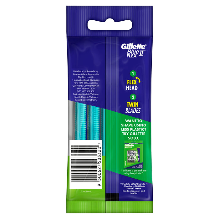 Gillette Blue II Plus Pivot Disposable Razors 5 Pack