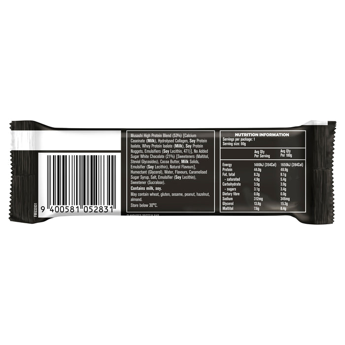 Musashi High Protein Bar White chocolate Caramel Caramel 90g.