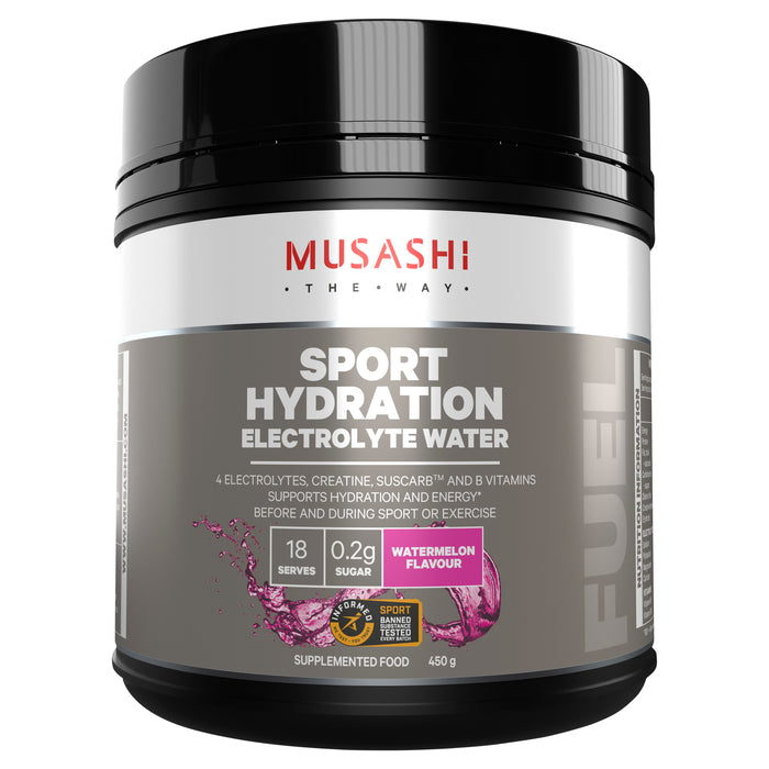 Musashi Sport Hydration Electrolyte Water Watermelon 450g.
