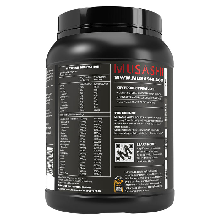 Musashi Whey Protein Isolate Chocolate 900g