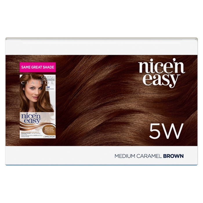 Clairol Nice N Easy 5W Medium Caramel Brown.