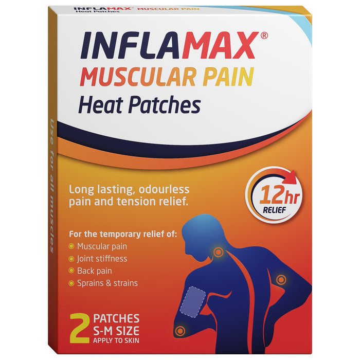 Inflamax Muscular Pain Heat Patches 2 Patches S-M Size