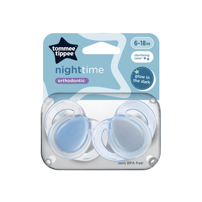 Tommee Tippee Close To Nature Night Time Soother 6-18 Months 2 Pack.