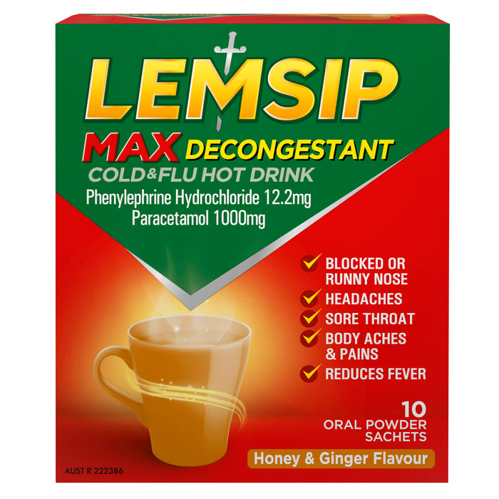 Lemsip Sachets Max Honey & Ginger 10 Sachets