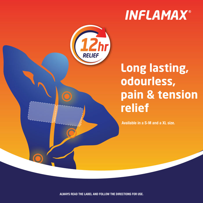 Inflamax Back Pain Heat Patches 2 XL Size