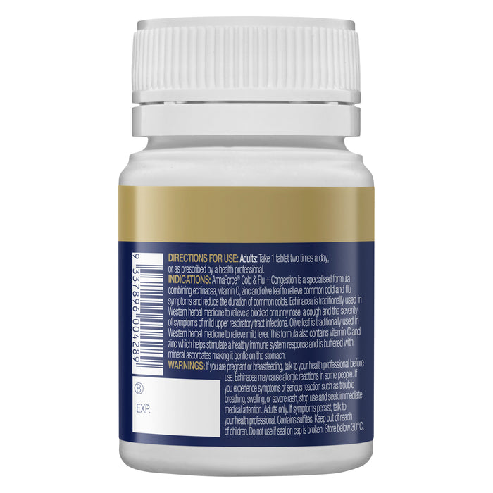 Bioceuticals Armaforce Cold & Flu + Congestion 30Tablets