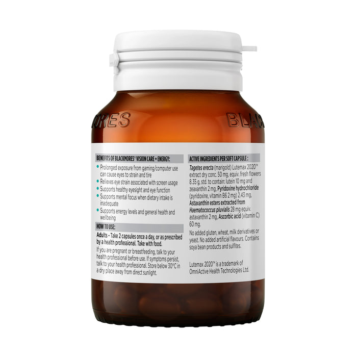 Blackmores Vision Care + Energy 60 Capsules
