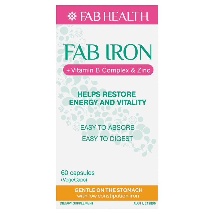 FAB Iron + B Complex + Zinc Capsules 60