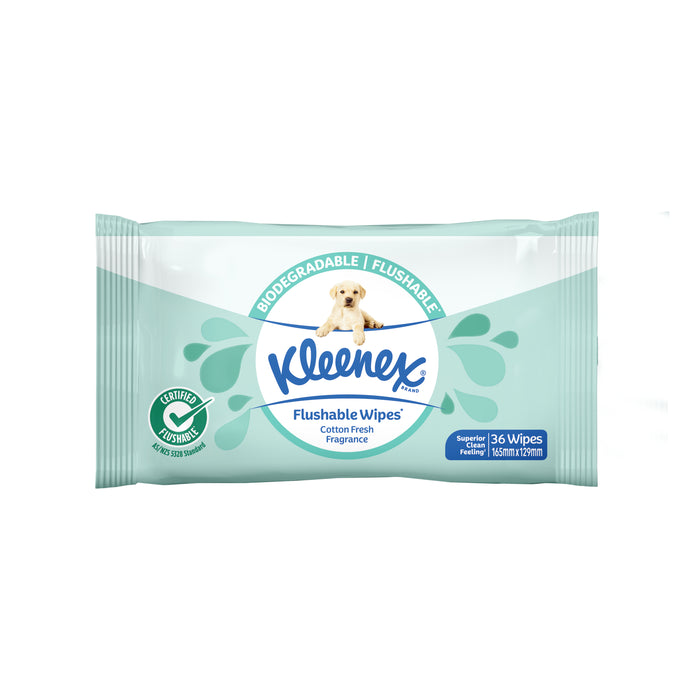 Kleenex Flushable Wipes Cotton Fresh 36 Wipes