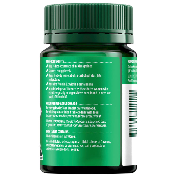 Nature's Own Vitamin B2 100mg 100 Tablets.