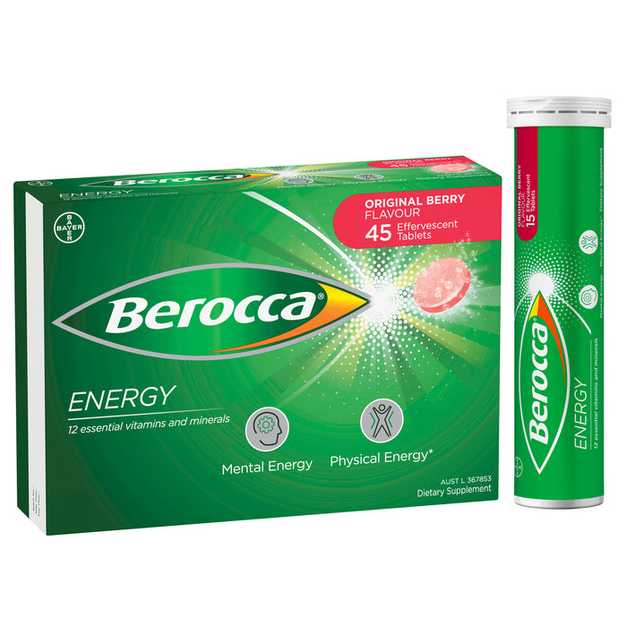 Berocca Energy Original Berry Effervescent Tablets 45