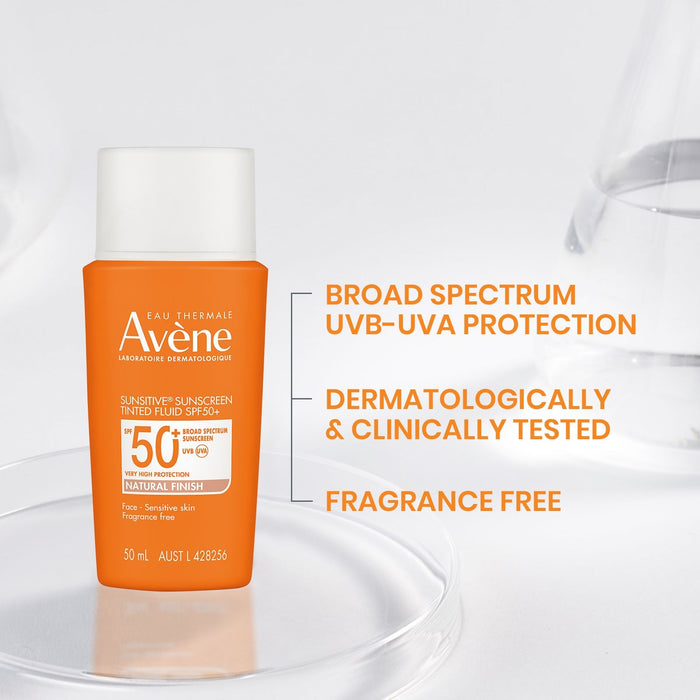 Avene Sunsitive Sunscreen Tinted Fluid SPF 50+ 50ml.