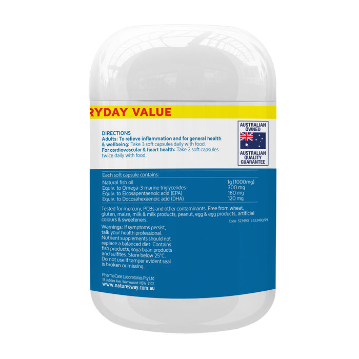 Nature's Way Odourless Fish Oil 1000mg 80 Capsules
