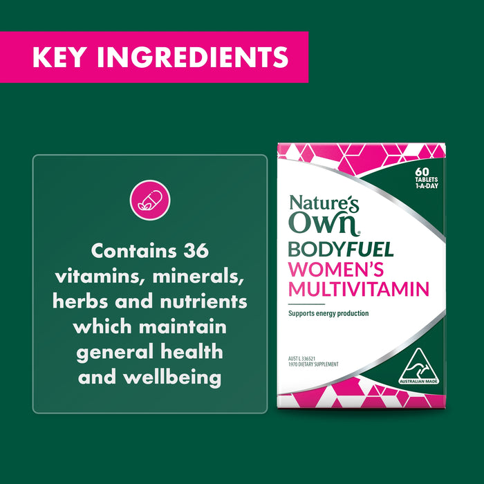 Nature's Own Body Fuel Women Multivitamin 60 Tablets.