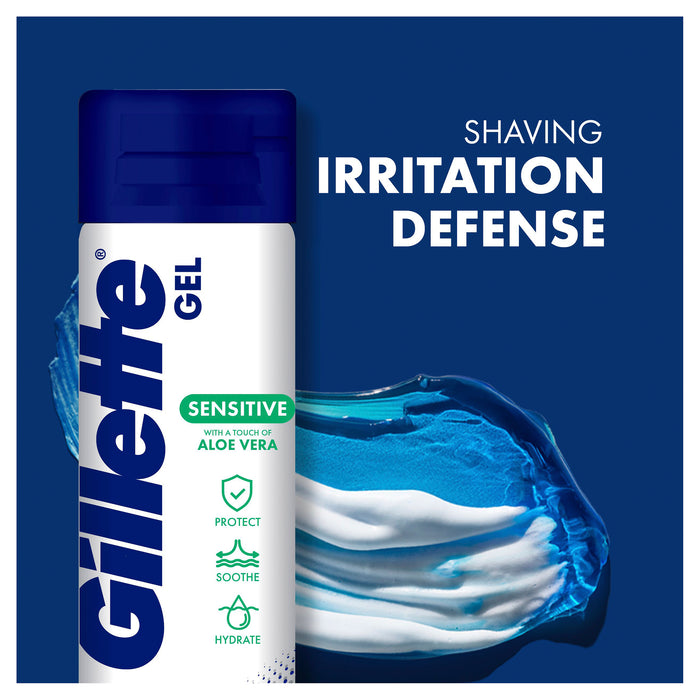 Gillette White Shave Gel Sensitive 195g.