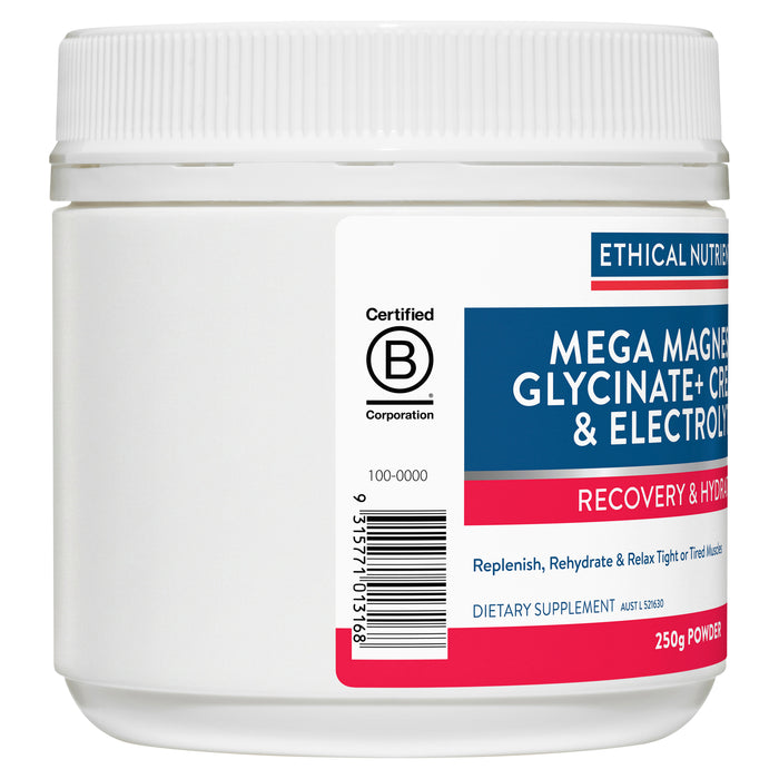 Ethical Nutrients Mega Magnesium Glycinate + Creatine & Electrolytes Powder 250g
