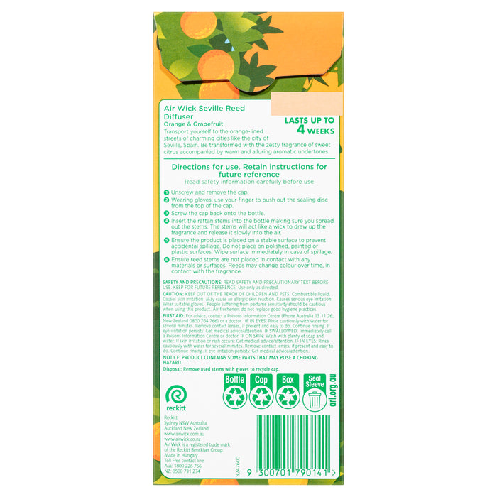 Air Wick Reed Diffuser Pure Seville Orange & Grapefruit