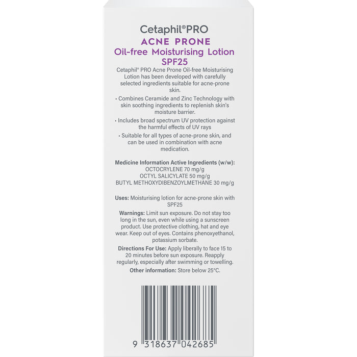 Cetaphil PRO Acne Prone Moisturising Lotion SPF25 118ml.