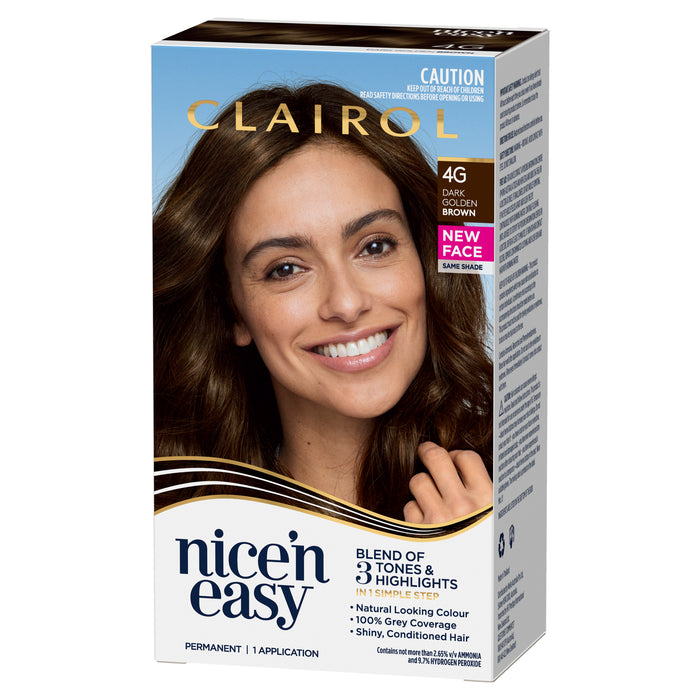 Clairol Nice N Easy 4G Dark Golden Brown.
